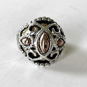CAROLYN POLLACK RELIOS *Tri-Tone Ring Made Of Sterling, Brass, And Copper Metals